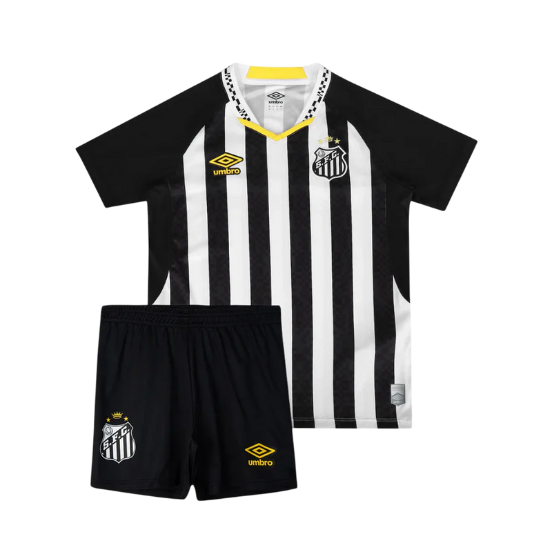 Conjunto Infantil Santos Home 25/26 Umbro - Preta e Branca