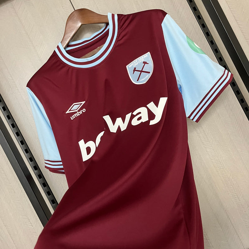 Camisa West Ham Home 24/25 s/n° Torcedor Umbro Masculina - Grená