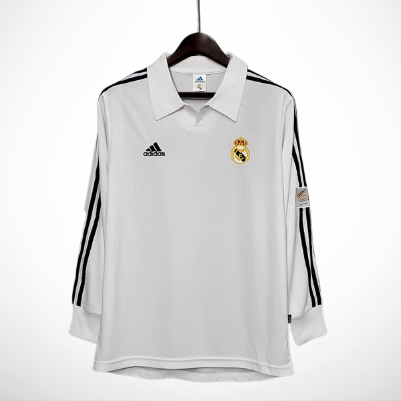 Camisa Real Madrid Titular 2002 - Versão Retro Manga Longa
