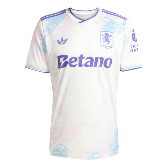 Camisa Aston Villa Away 25/26 Torcedor Adidas Masculina - Branca e Lilás