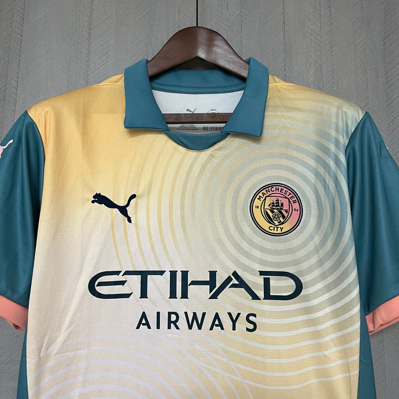 Camisa Manchester City Fourth 24/25 s/n° Torcedor Puma Masculina - Azul e Rosé
