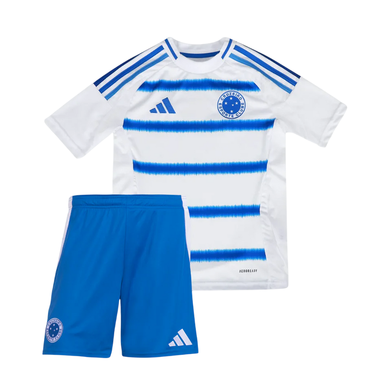 Conjunto Infantil Cruzeiro Away 25/26 Adidas - Branca