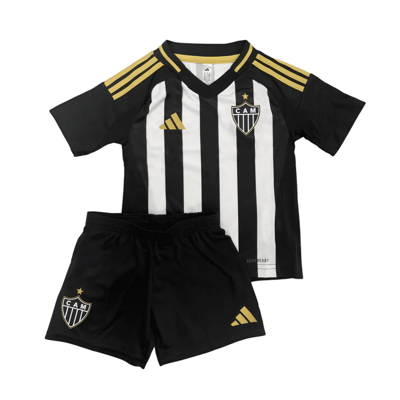 Conjunto Infantil Atlético Mineiro 24/25 Adidas - Preta e Branca