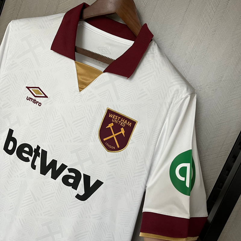 Camisa West Ham Away 24/25 s/n° Torcedor Umbro Masculina - Branca