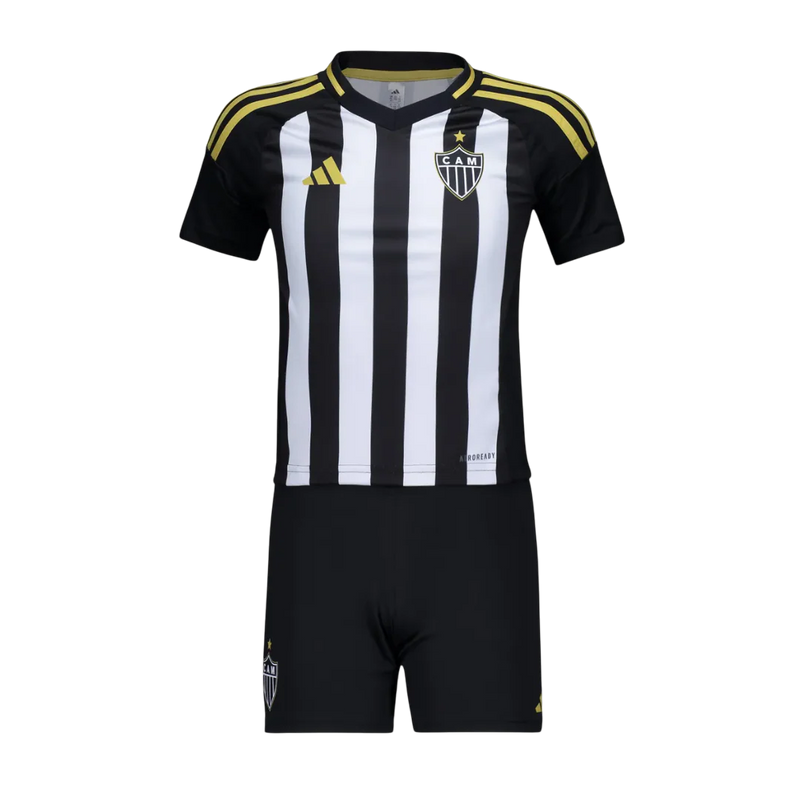 Conjunto Infantil Atlético Mineiro 24/25 Adidas - Preta e Branca