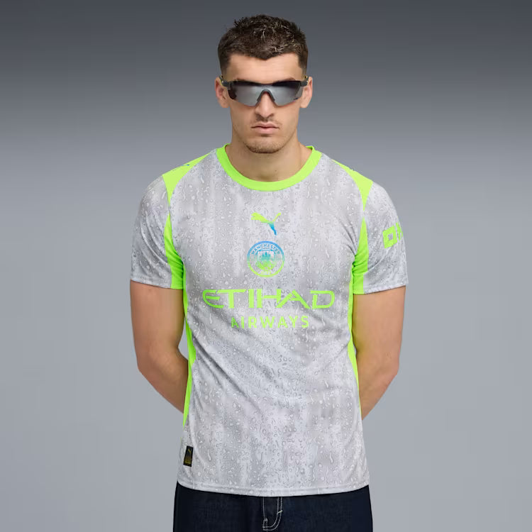 Camisa Manchester City Away 25/26 Torcedor Puma Masculina - Cinza e Verde