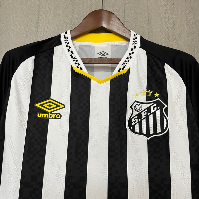 Camisa Santos Away 25/26 Torcedor Umbro Masculina - Preta e Branca