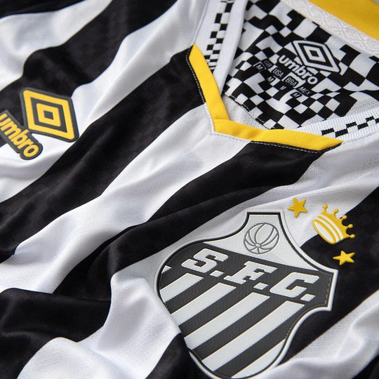 Camisa Santos Away 25/26 Jogador Umbro Masculina - Preta e Branca