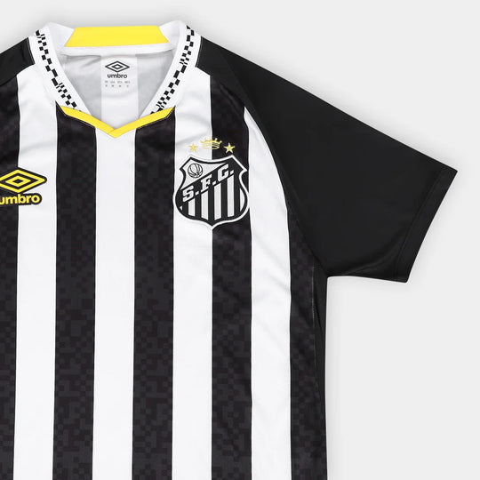 Camisa Santos Away 25/26 Torcedor Umbro Masculina - Preta e Branca