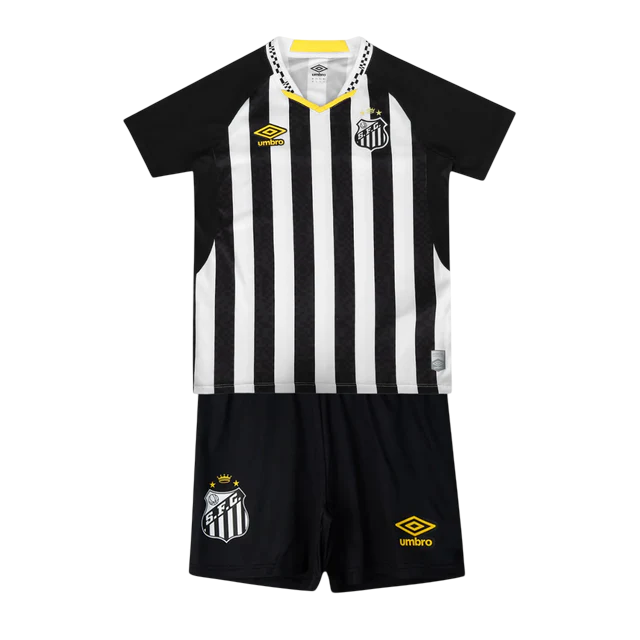 Conjunto Infantil Santos Home 25/26 Umbro - Preta e Branca