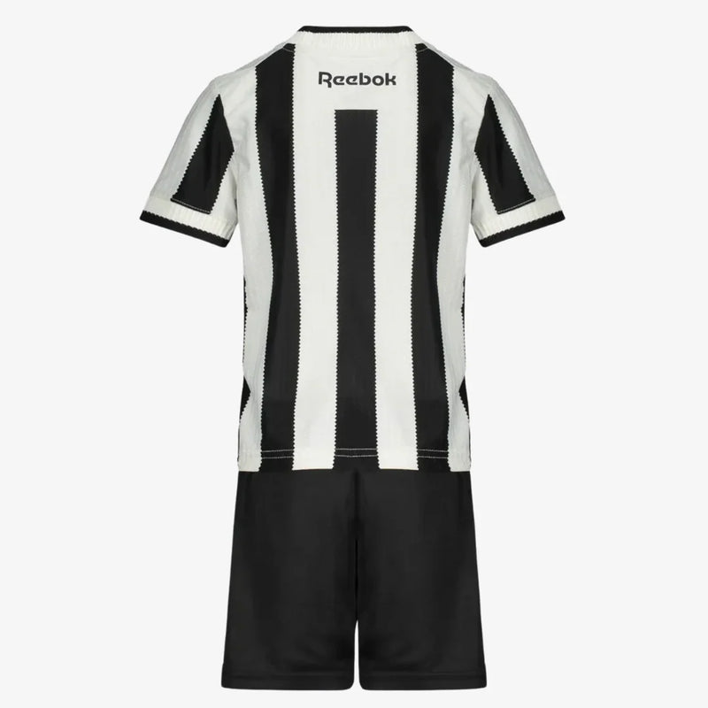 Conjunto Infantil Botafogo Home 25/26 Reebok - Preta e Branca