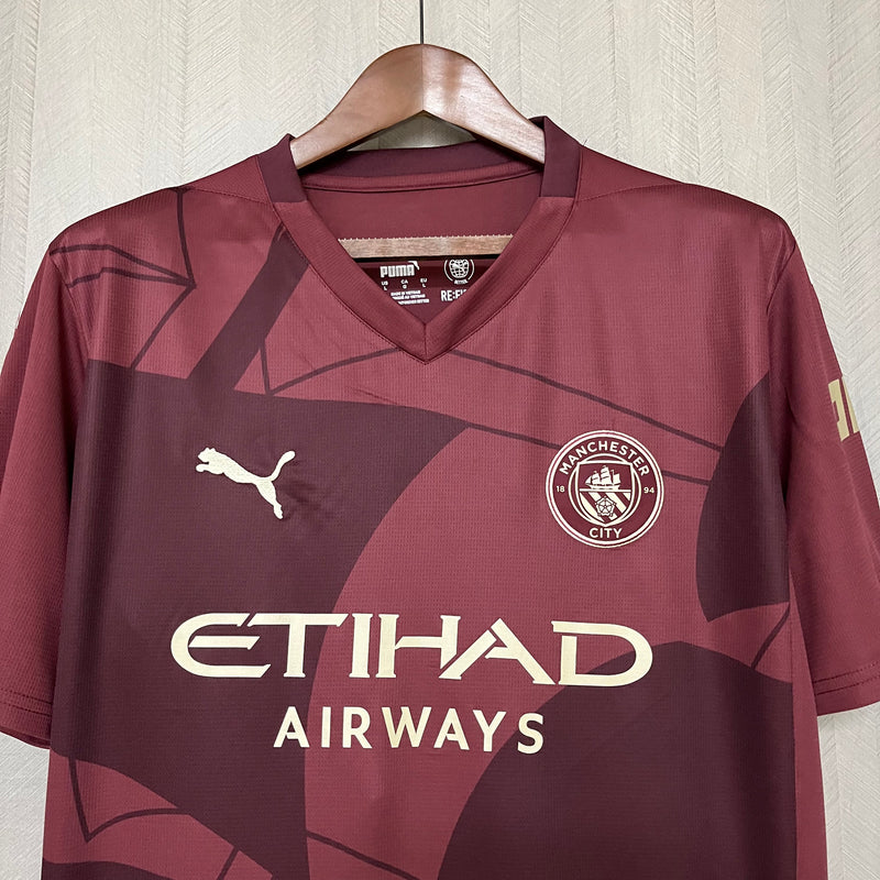 Camisa Manchester City Third 24/25 Torcedor Puma Masculina - Vermelha