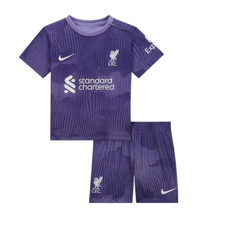 Conjunto Infantil Liverpool Third 23/24 - Roxo