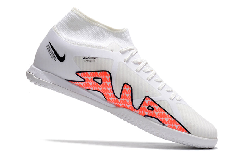 Chuteira Futsal Nike Air Zoom Superfly 9 TF - Branco/Laranja - Cano Alto