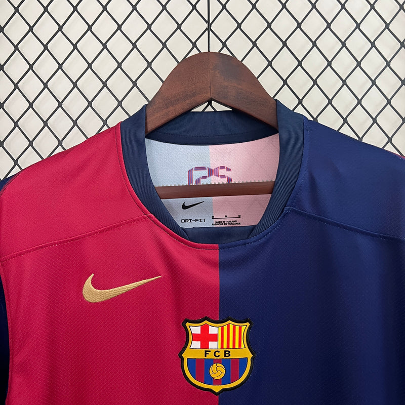 Camisa Barcelona Home 24/25 s/n° Torcedor Masculino - Azul e Grená