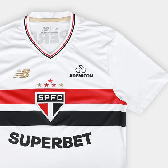 Camisa São Paulo Home 25/26 Jogador New Balance Masculina - Branca