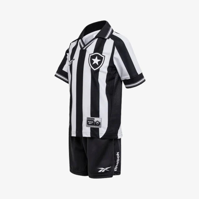 Conjunto Infantil Botafogo Home 25/26 Reebok - Preta e Branca