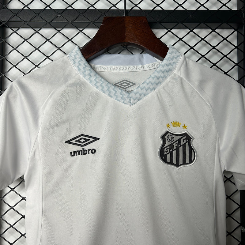 Conjunto Infantil Santos Home 25/26 Umbro - Branca
