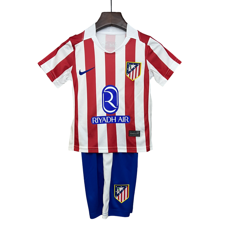 Conjunto Infantil Atlético De Madrid Home 25/26 Nike - Azul e Vermelho