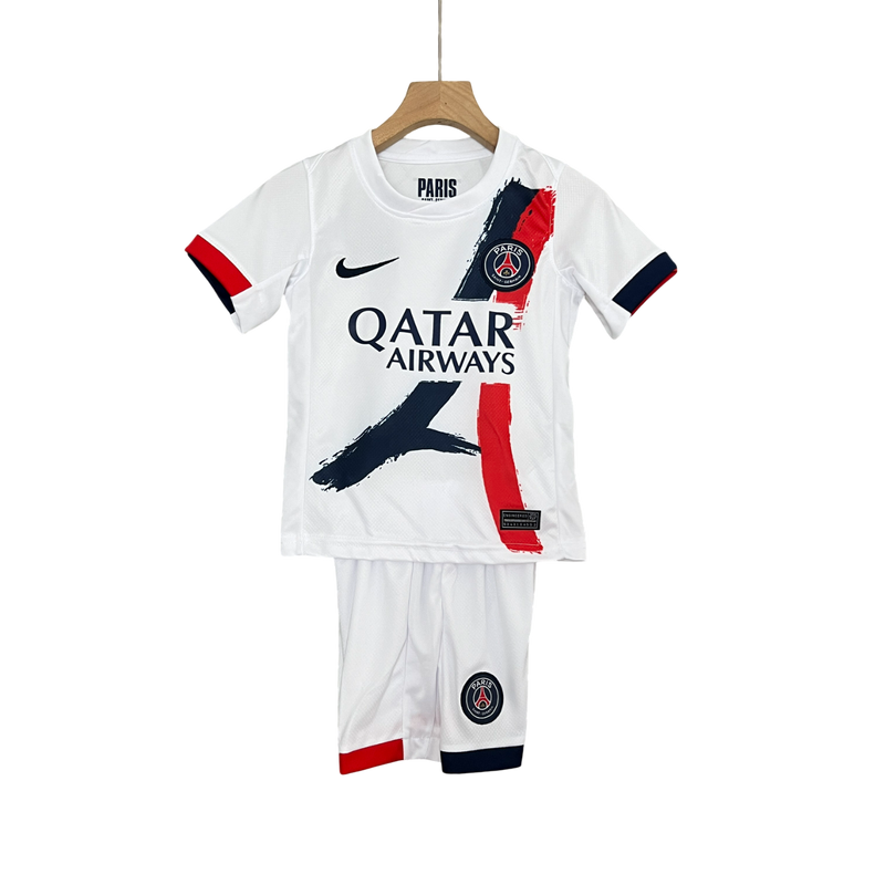 Conjunto Infantil PSG Away 24/25 Nike - Branca