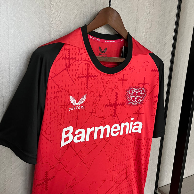 Camisa Bayer Leverkusen Home 24/25 Torcedor Castore Masculina - Vermelha