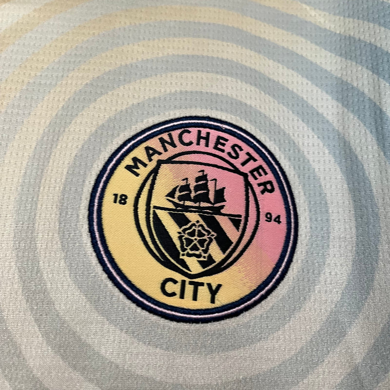 Camisa Manchester City Fourth 24/25 s/n° Torcedor Puma Masculina - Azul e Rosé