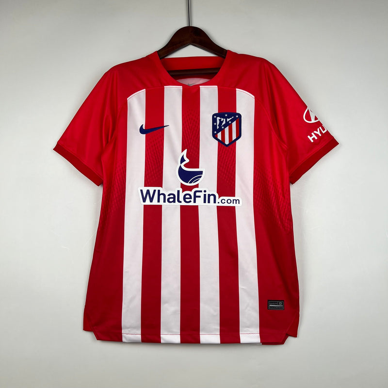 Camisa Atlético de Madrid Home 23/24 s/n° Torcedor Masculina - Vermelho e Branco