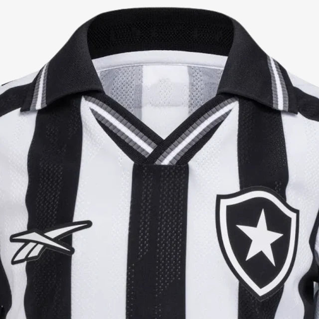 Conjunto Infantil Botafogo Home 25/26 Reebok - Preta e Branca
