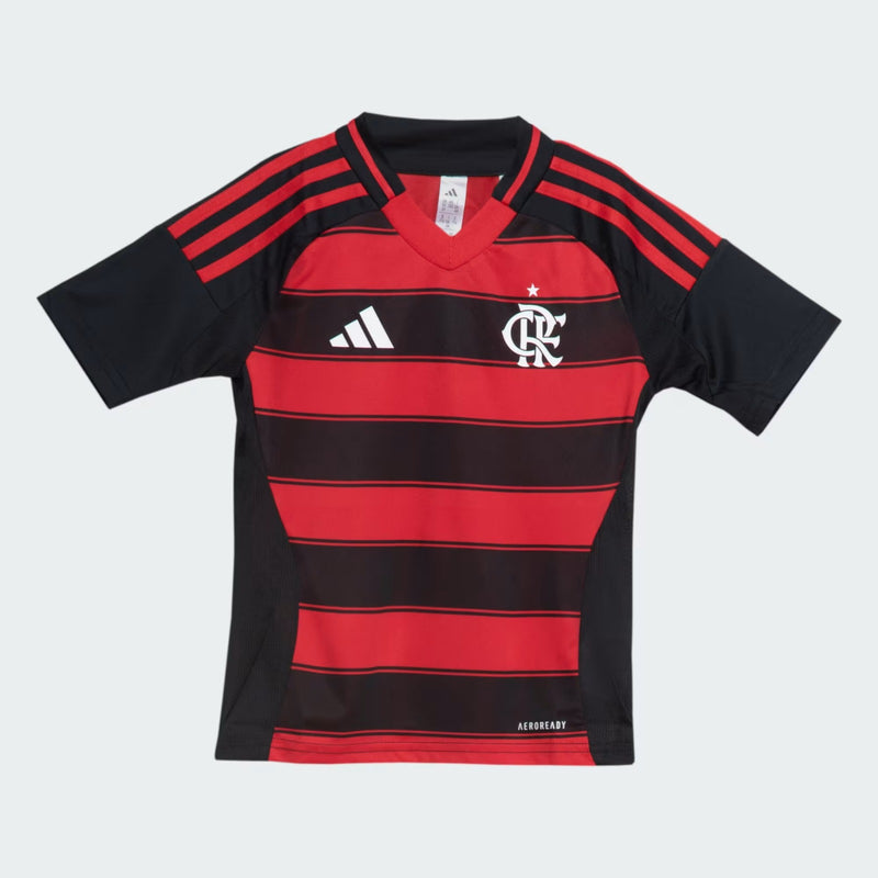 Conjunto Infantil Flamengo Home 25/26 Adidas - Vermelha e Preta