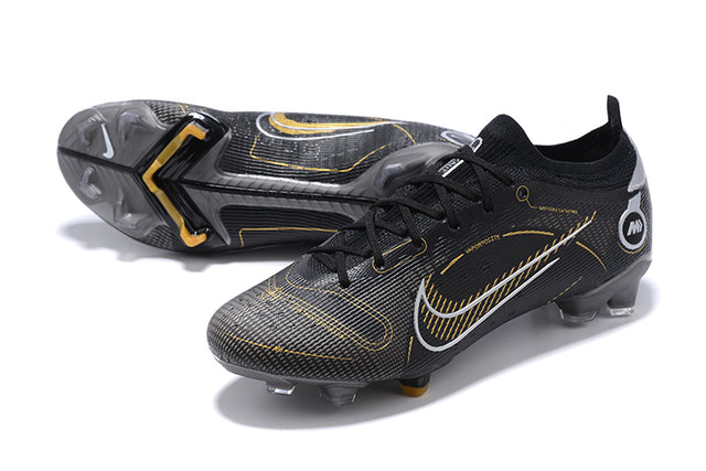 Chuteira Campo Nike Mercurial Vapor 14 Elite FG Preto e Dourado - Low