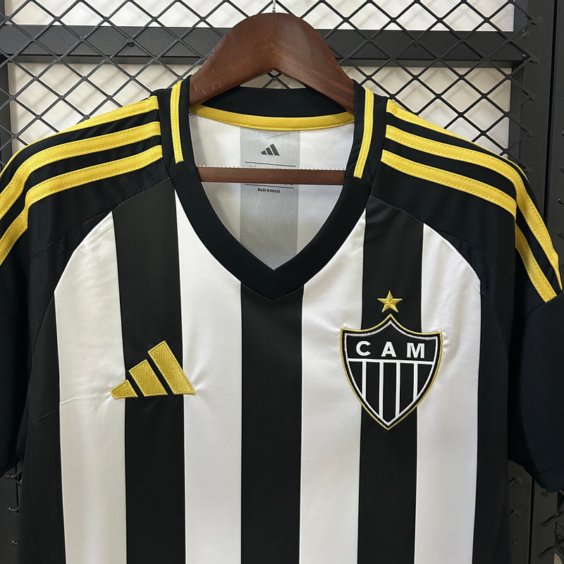 Camisa Atlético Mineiro Home 25/26 Torcedor Adidas Masculina - Preta e Branca