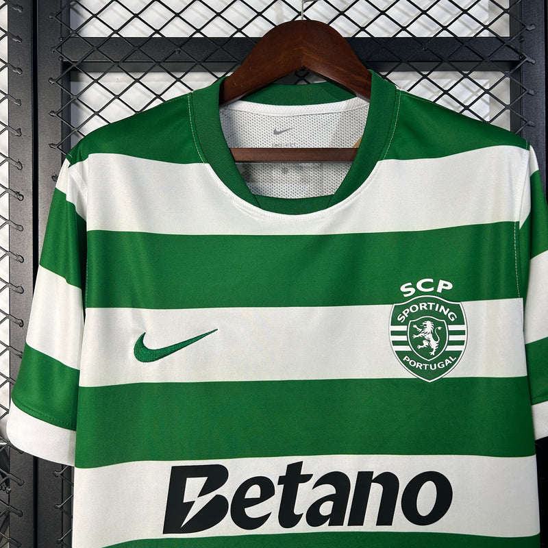 Camisa Sporting Home 25/26 Torcedor Nike Masculina - Verde e Branca