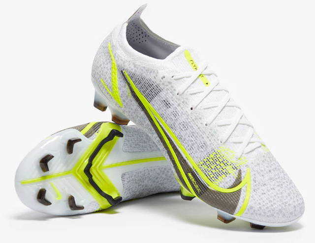 Chuteira Campo Nike Mercurial Vapor 14 Elite FG Cinza e Verde - Low