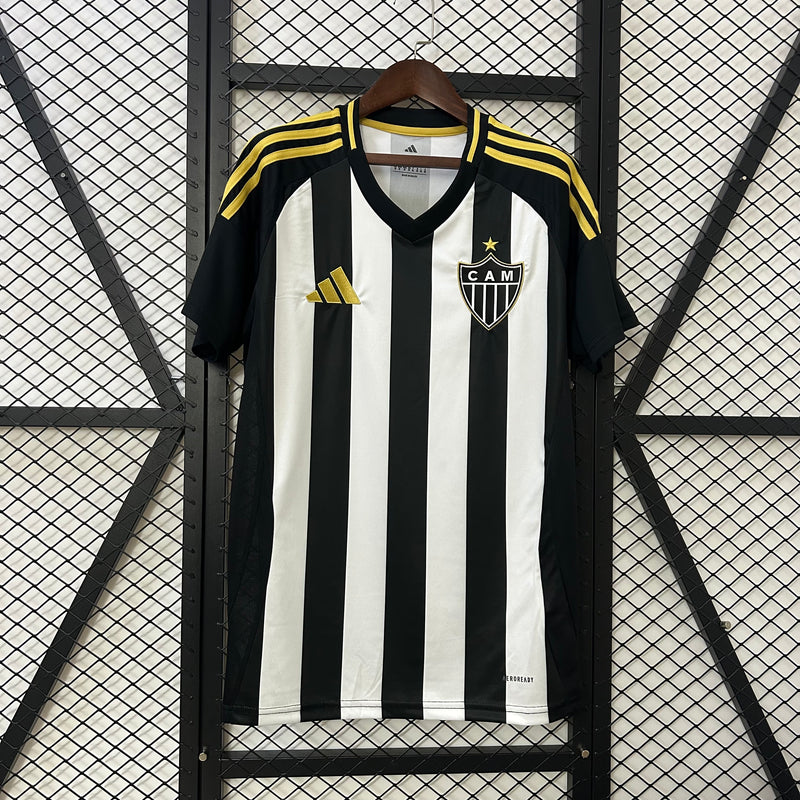 Camisa Atlético Mineiro Home 25/26 Torcedor Adidas Masculina - Preta e Branca