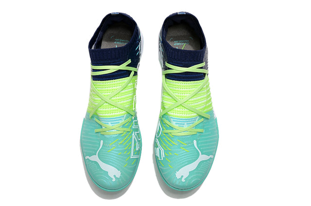 Chuteira Society Puma Future Z TF Blue/Yellow/Green - Low