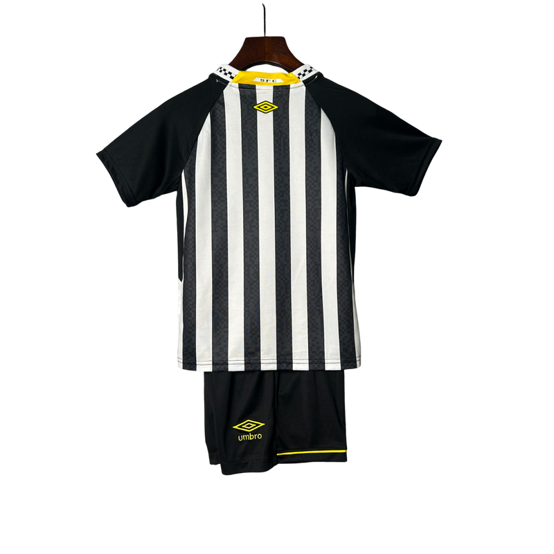 Conjunto Infantil Santos Away 25/26 Umbro - Preta e Branca