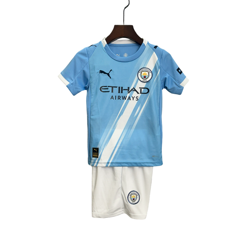 Conjunto Infantil Manchester City Home 25/26 Puma - Azul Claro