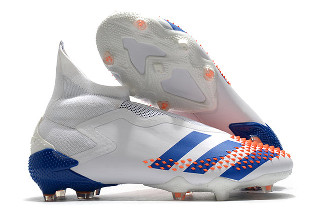 Chuteira Campo Adidas Predator Mutator + FG White/Blue - Cano Alto