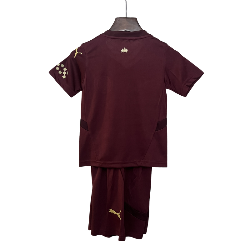 Conjunto Infantil Manchester City Third 24/25 Puma - Vermelha