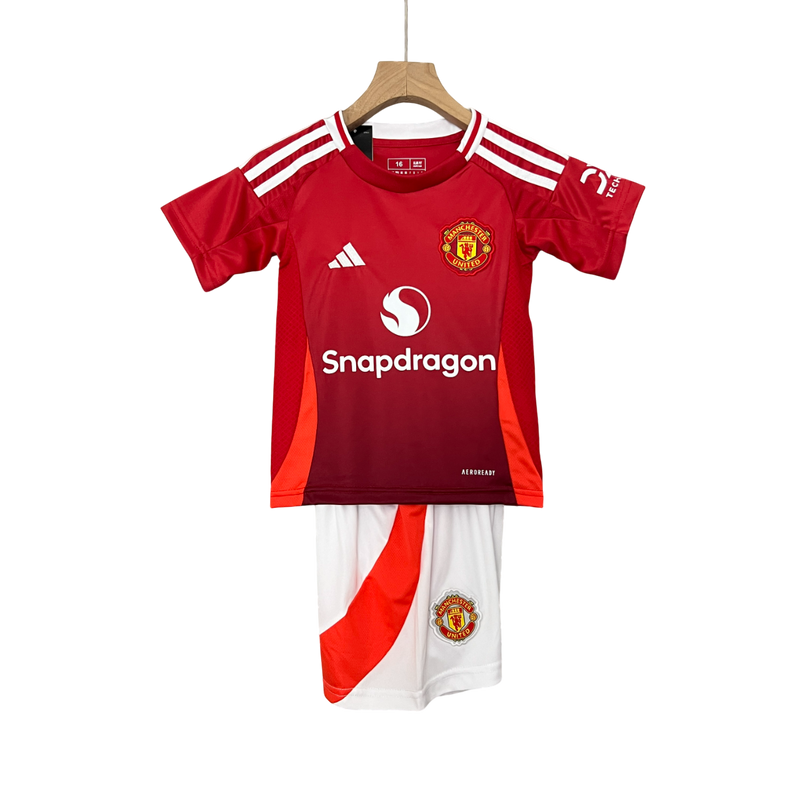 Conjunto Infantil Manchester United Home 24/25 Adidas - Vermelha
