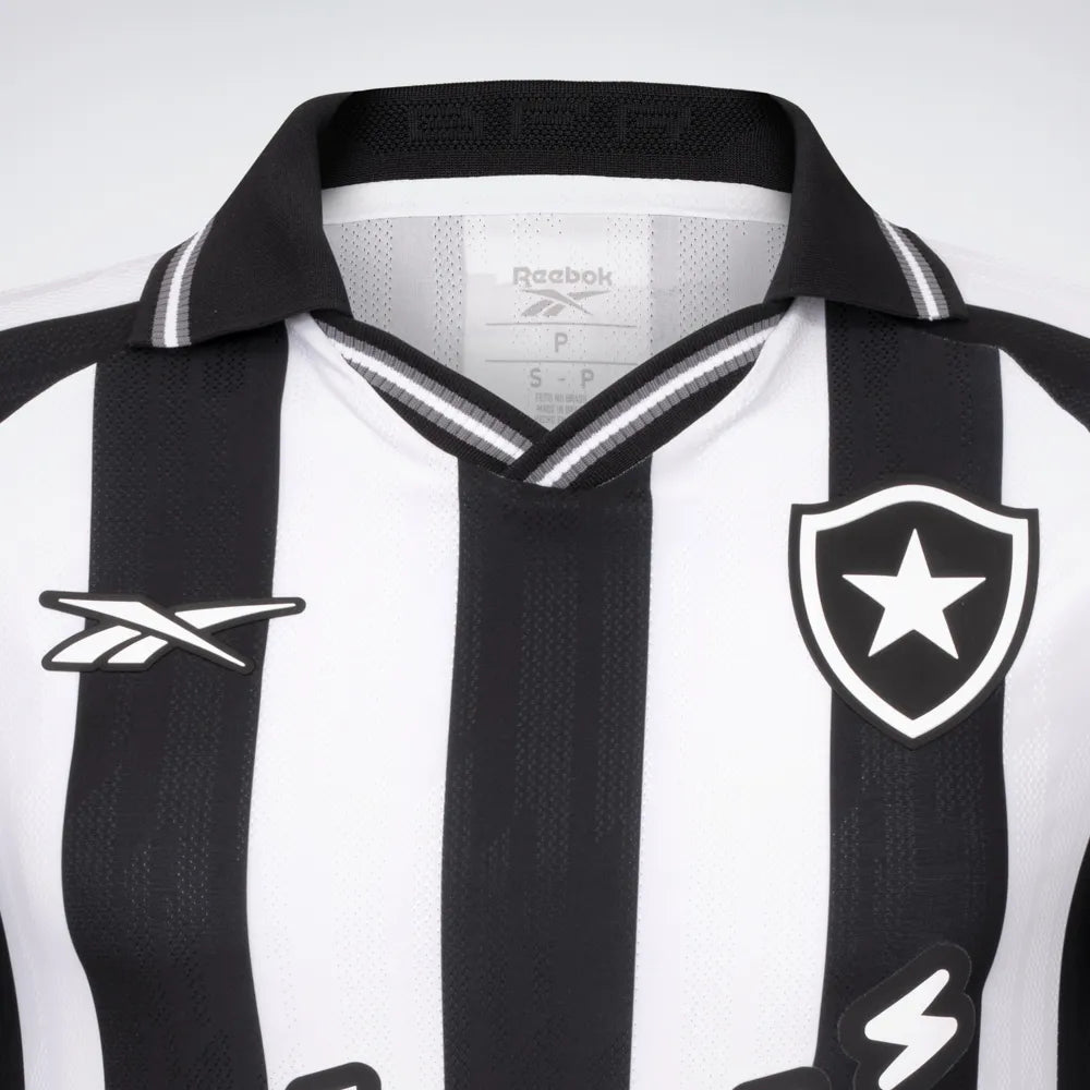 Camisa Botafogo Home 25/26 s/n° Torcedor Reebok Masculina - Branca e Preta