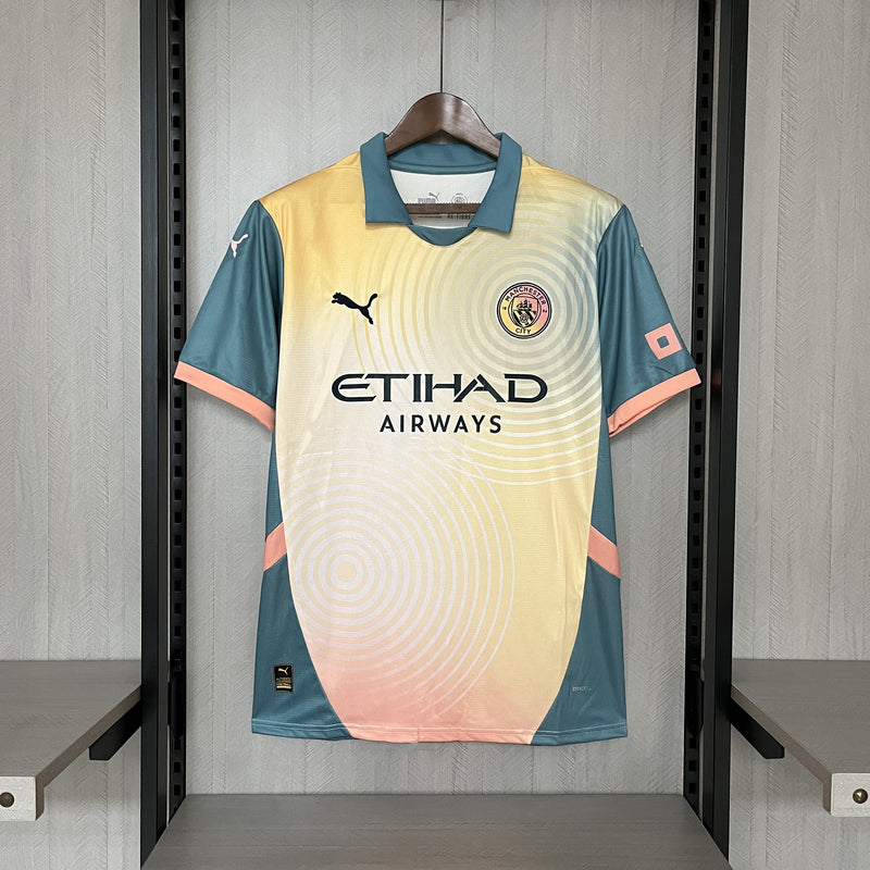 Camisa Manchester City Fourth 24/25 s/n° Torcedor Puma Masculina - Azul e Rosé