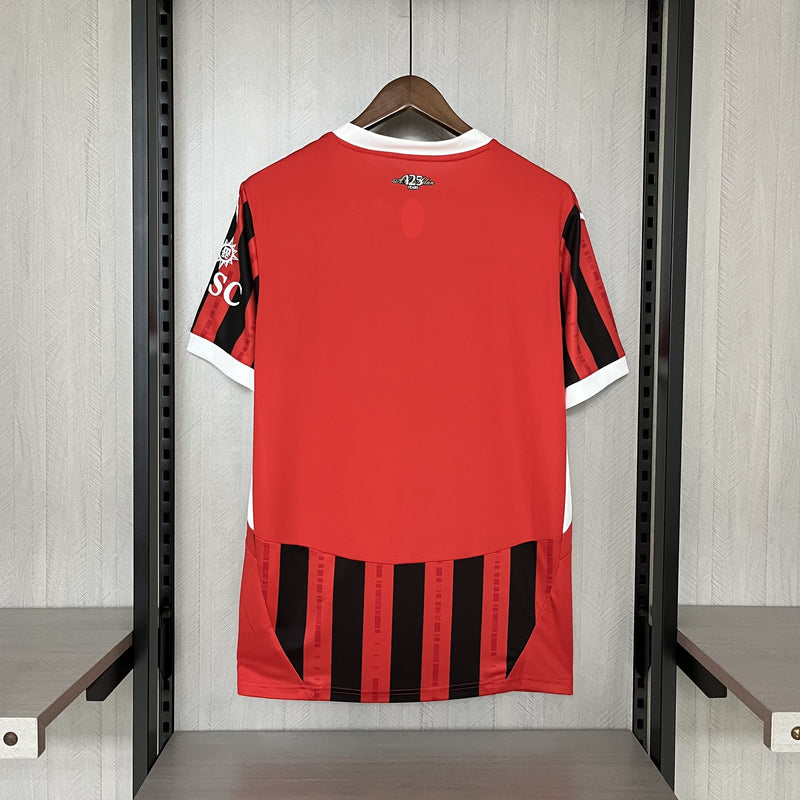 Camisa AC Milan Home 24/25 Torcedor Masculina - Preta e Vermelha