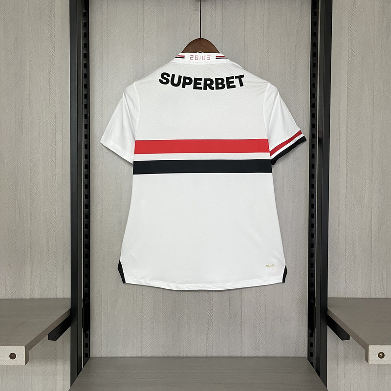 Camisa São Paulo Home 25/26 Torcedor New Balance Feminina - Branca