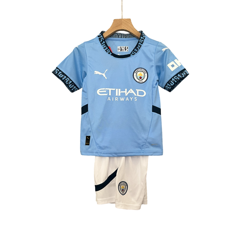 Conjunto Infantil Manchester City Home 24/25 Puma - Azul