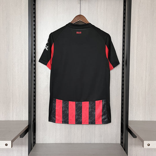 Camisa AC Milan Home 25/26 Torcedor Masculina - Preta e Vermelha