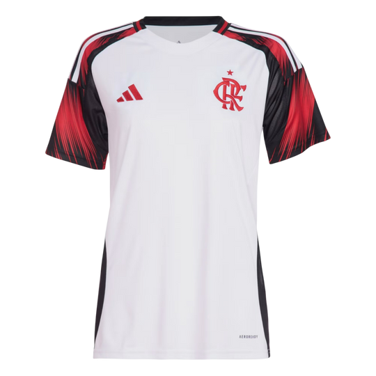 Camisa Flamengo Away 25/26 s/n° Torcedor Adidas Feminina - Branca