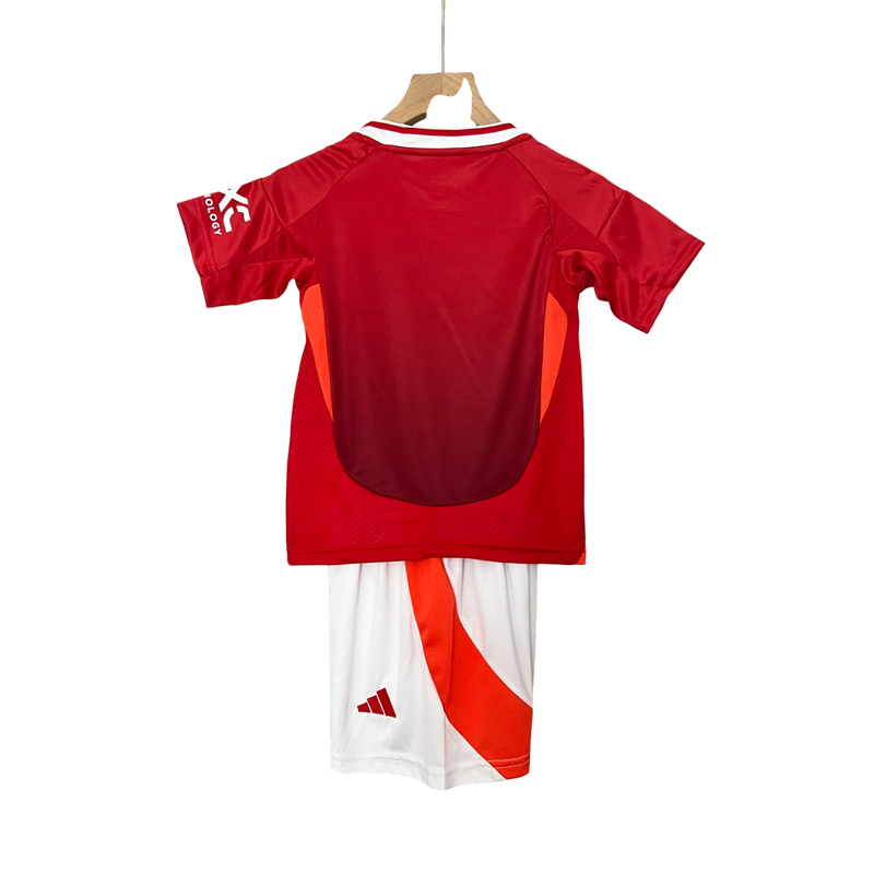 Conjunto Infantil Manchester United Home 24/25 Adidas - Vermelha