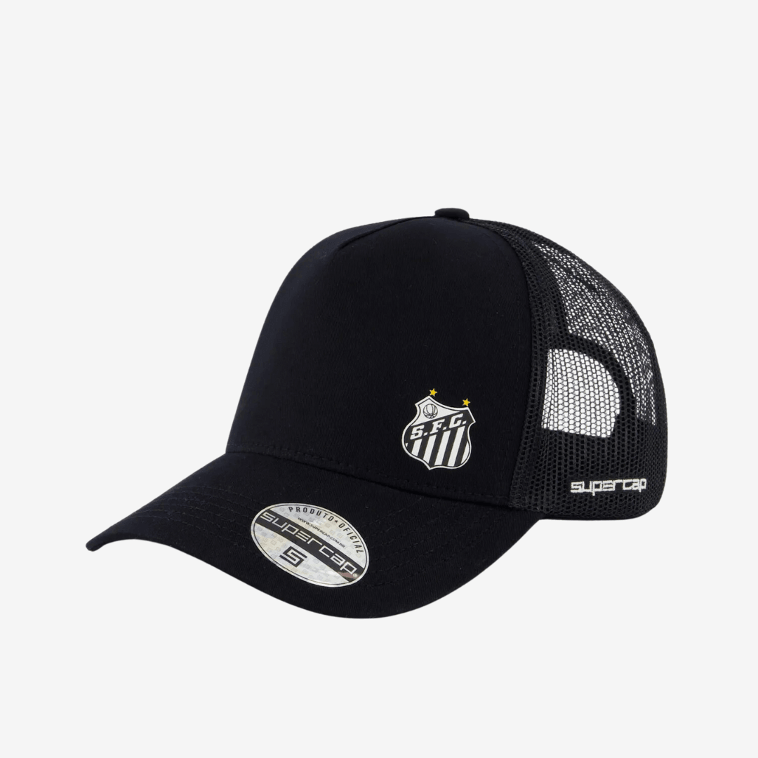 Boné Santos Trucker Preto e Branco
