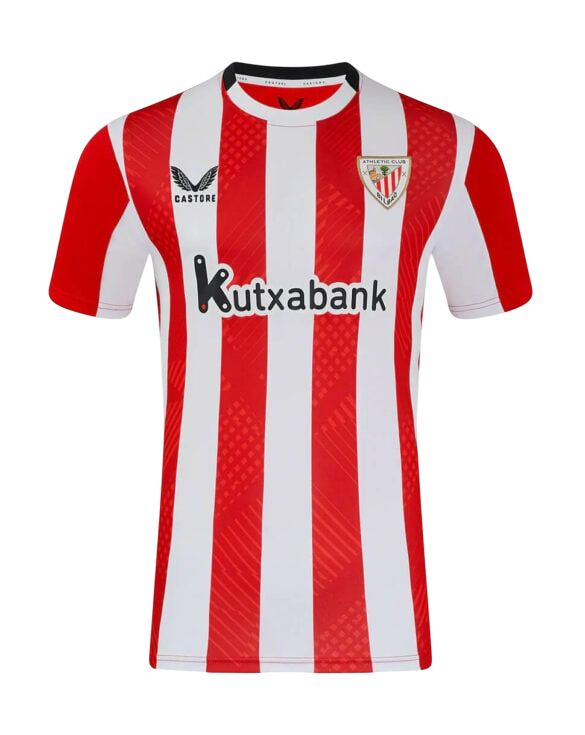 Camisa Athletic Bilbao Home 24/25 Torcedor Castore Masculino - Vermelha e Branca